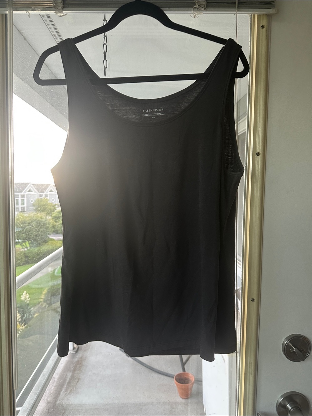Eileen Fisher Black Scoop-Neck Sleeveless Tank